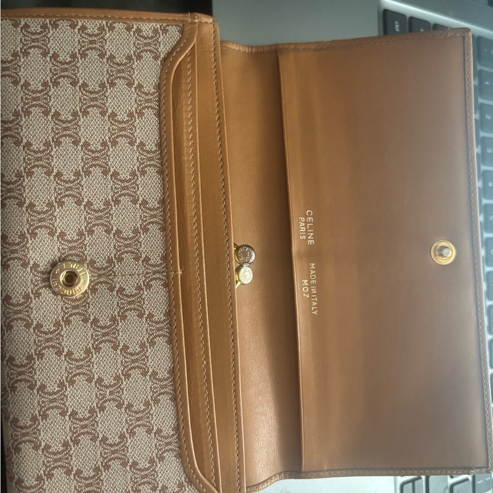 Celine Monogram Clutch in Brown and Tan - Picture 2 of 4